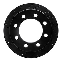 633-40093L Drilled/Slotted Brake Rotor [Black], 2000-2002 Mopar, Position: Rear Left