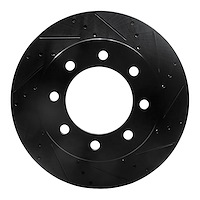633-40102R Drilled/Slotted Brake Rotor [Black], 2003-2008 Mopar, Position: Front Right