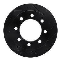 633-40103R Drilled/Slotted Brake Rotor [Black], 2003-2008 Mopar, Position: Rear Right