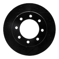 633-40110L Drilled/Slotted Brake Rotor [Black], Fits Select Mopar, Position: Front Left