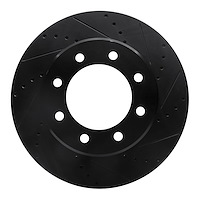 633-40110R Drilled/Slotted Brake Rotor [Black], Fits Select Mopar, Position: Front Right