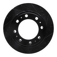 633-40122R Drilled/Slotted Brake Rotor [Black], Fits Select Mopar, Position: Rear Right