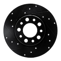 633-42014L Drilled/Slotted Brake Rotor [Black], Fits Select Mopar, Position: Rear Left