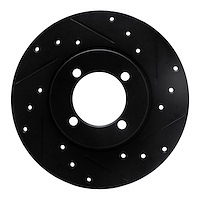 633-43000R Drilled/Slotted Brake Rotor [Black], 1974-1987 Multiple Makes/Models, Position: Front Right