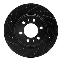 633-46066L Drilled/Slotted Brake Rotor [Black], Fits Select GM, Position: Front Left