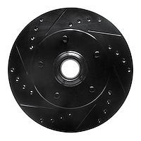 633-47004L Drilled/Slotted Brake Rotor [Black], 1967-1974 GM, Position: Front Left