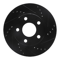 633-47028R Drilled/Slotted Brake Rotor [Black], 1997-2005 GM, Position: Front Right
