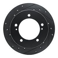 633-47058L Drilled/Slotted Brake Rotor [Black], 1983-1998 GM, Position: Front Left