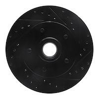 633-47065R Drilled/Slotted Brake Rotor [Black], 1969-1996 GM, Position: Front Right