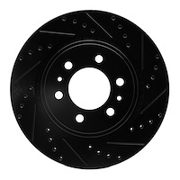 633-47087R Drilled/Slotted Brake Rotor [Black], Fits Select GM, Position: Front Right
