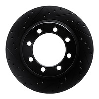 633-48014L Drilled/Slotted Brake Rotor [Black], 1976-1996 Multiple Makes/Models, Position: Front Left,Fr Left