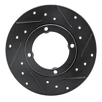 633-50001R Drilled/Slotted Brake Rotor [Black], 1985-1994 GM, Position: Front Right