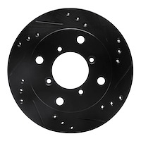 633-50002R Drilled/Slotted Brake Rotor [Black], 1989-2001 GM, Position: Front Right