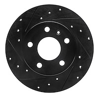 633-53007L Drilled/Slotted Brake Rotor [Black], 2002-2008 GM, Position: Rear Left