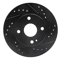 633-54001R Drilled/Slotted Brake Rotor [Black], 1990-2001 Ford/Lincoln/Mercury/Mazda, Position: Front Right