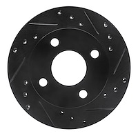 633-54007R Drilled/Slotted Brake Rotor [Black], 1981-1994 Ford/Lincoln/Mercury/Mazda, Position: Front Right