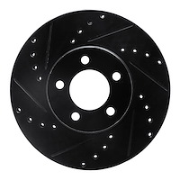 633-54038L Drilled/Slotted Brake Rotor [Black], 1993-2007 Ford/Lincoln/Mercury/Mazda, Position: Front Left