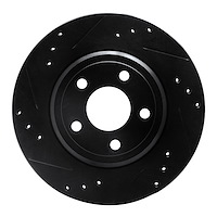 633-54046L Drilled/Slotted Brake Rotor [Black], 2000-2006 Multiple Makes/Models, Position: Rear Left