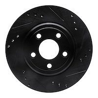 633-54046R Drilled/Slotted Brake Rotor [Black], 2000-2006 Multiple Makes/Models, Position: Rear Right