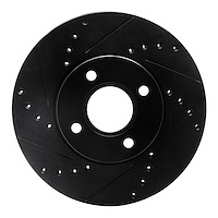 633-54053L Drilled/Slotted Brake Rotor [Black], 2005-2012 Ford/Lincoln/Mercury/Mazda, Position: Front Left