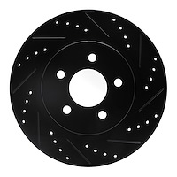 633-54058R Drilled/Slotted Brake Rotor [Black], 2005-2014 Ford/Lincoln/Mercury/Mazda, Position: Rear Right