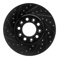 633-54085L Drilled/Slotted Brake Rotor [Black], 1999-2003 Ford/Lincoln/Mercury/Mazda, Position: Front Left