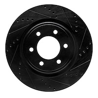 633-54287R Drilled/Slotted Brake Rotor [Black], Fits Select Ford/Lincoln/Mercury/Mazda, Position: Front Right