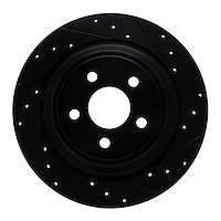 633-55005R Drilled/Slotted Brake Rotor [Black], Fits Select Ford/Lincoln/Mercury/Mazda, Position: Rear Right