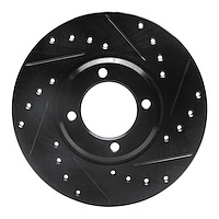 633-56018R Drilled/Slotted Brake Rotor [Black], 1963-1986 Multiple Makes/Models, Position: Front Right