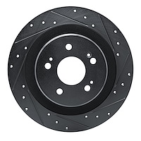 633-58036R Drilled/Slotted Brake Rotor [Black], Fits Select Acura/Honda, Position: Rear Right