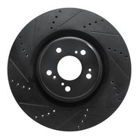 633-58039L Drilled/Slotted Brake Rotor [Black], Fits Select Acura/Honda, Position: Front Left