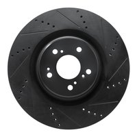 633-58039R Drilled/Slotted Brake Rotor [Black], Fits Select Acura/Honda, Position: Front Right
