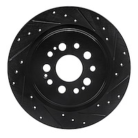 633-59070R Drilled/Slotted Brake Rotor [Black], Fits Select Acura/Honda, Position: Rear Right