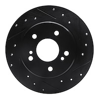 633-63013R Drilled/Slotted Brake Rotor [Black], 1987-2015 Multiple Makes/Models, Position: Rear Right
