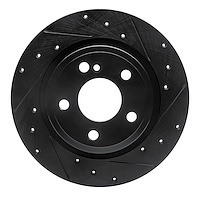 633-63107R Drilled/Slotted Brake Rotor [Black], 2014-2020 Multiple Makes/Models, Position: Rear Right