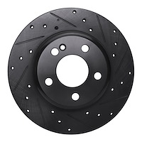 633-63173R Drilled/Slotted Brake Rotor [Black], 2015-2021 Mercedes-Benz, Position: Rear Right