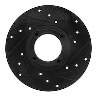 633-64001R Drilled/Slotted Brake Rotor [Black], 1963-1979 Multiple Makes/Models, Position: Front Right