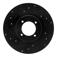 633-64002L Drilled/Slotted Brake Rotor [Black], 1962-1980 MG, Position: Front Left