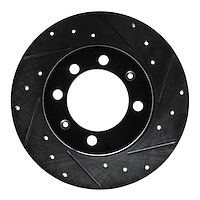633-65000R Drilled/Slotted Brake Rotor [Black], 1969-1987 GM, Position: Front Right,Rear Right