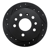 633-65009L Drilled/Slotted Brake Rotor [Black], 1994-1996 GM, Position: Rear Left