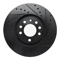 633-65013R Drilled/Slotted Brake Rotor [Black], 1999-2010 GM, Position: Front Right