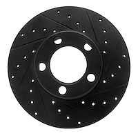633-66006R Drilled/Slotted Brake Rotor [Black], 1967-1970 GM, Position: Front Right