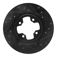 633-67008R Drilled/Slotted Brake Rotor [Black], 1981-1988 Infiniti/Nissan, Position: Front Right