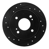 633-67012L Drilled/Slotted Brake Rotor [Black], 1982-1988 Infiniti/Nissan, Position: Rear Left
