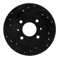 633-67020L Drilled/Slotted Brake Rotor [Black], 1986-2006 Infiniti/Nissan, Position: Front Left