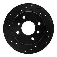 633-67036L Drilled/Slotted Brake Rotor [Black], 1990-2006 Infiniti/Nissan, Position: Rear Left