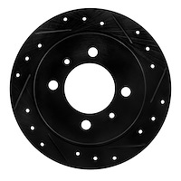 633-67039R Drilled/Slotted Brake Rotor [Black], 1991-2006 Infiniti/Nissan, Position: Rear Right