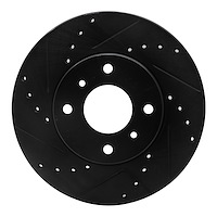 633-67040L Drilled/Slotted Brake Rotor [Black], 1993-2006 Infiniti/Nissan, Position: Front Left