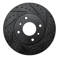 633-67040R Drilled/Slotted Brake Rotor [Black], 1993-2006 Infiniti/Nissan, Position: Front Right