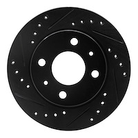 633-67044L Drilled/Slotted Brake Rotor [Black], 1995-2000 Infiniti/Nissan, Position: Front Left